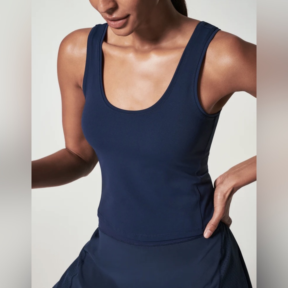 SPANX Get Moving Fitted Tank 1X Navy